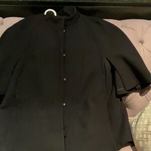 Marina Rinaldi cape in black with detachable hood
